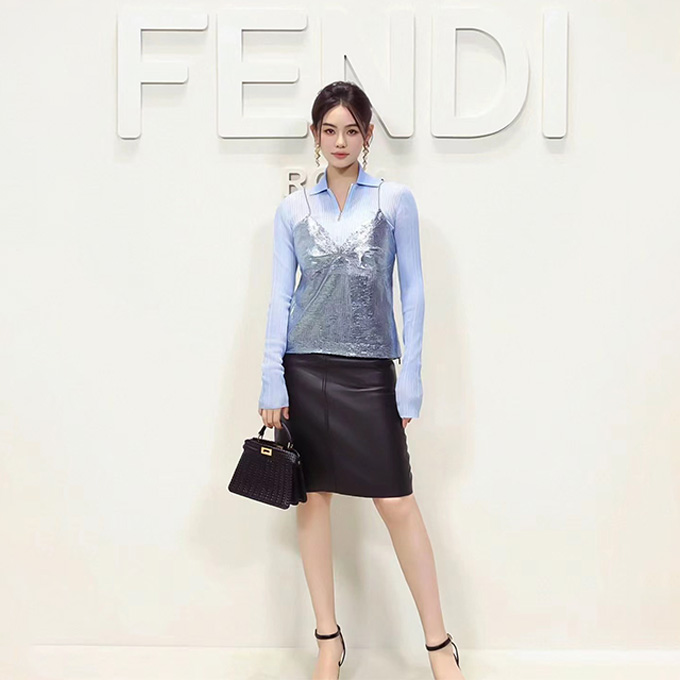 fendi peekaboo iseeu woven leather top handle handbag